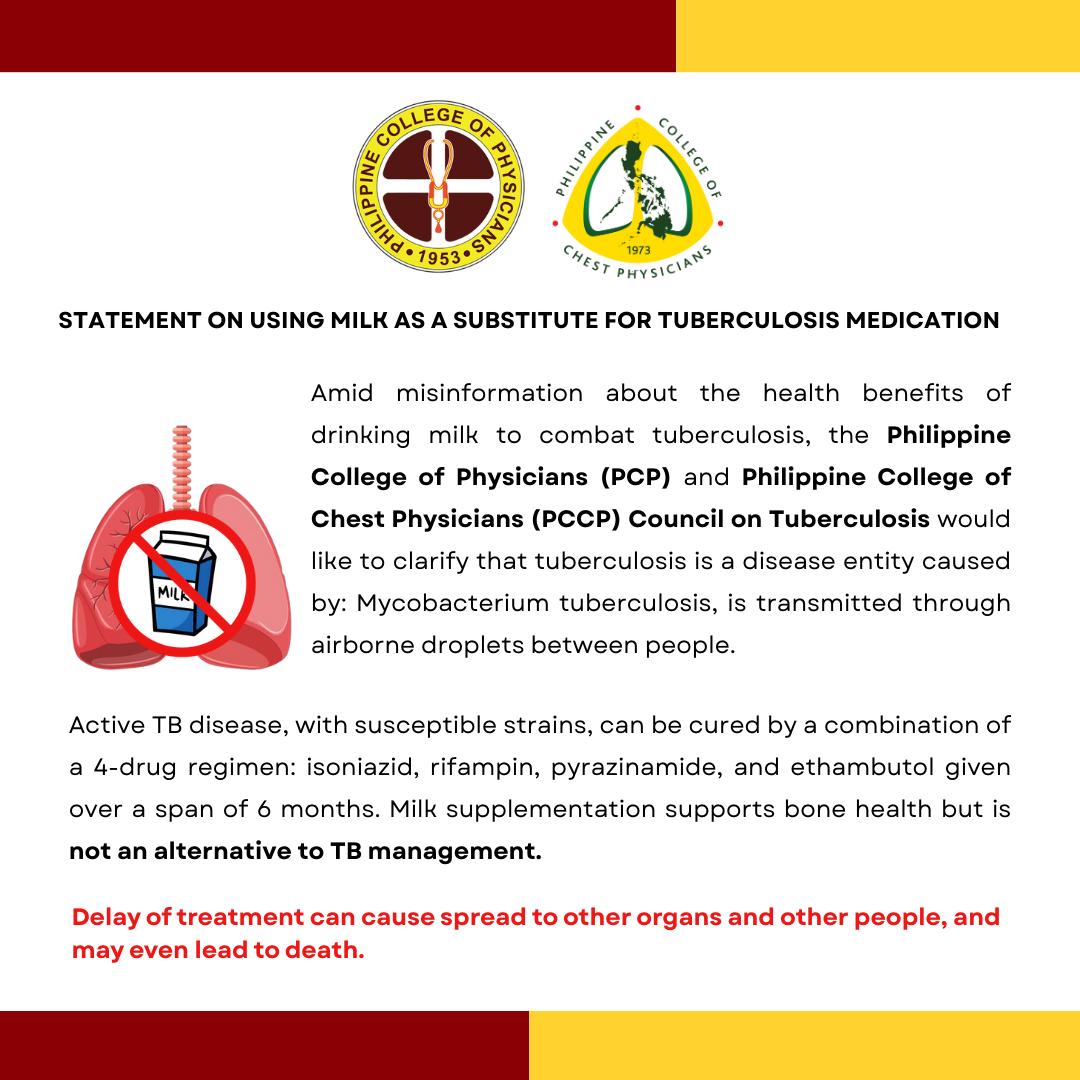 STATEMENT ON USING MILK AS A SUBSTITUTE FOR TUBERCULOSIS MEDICATION