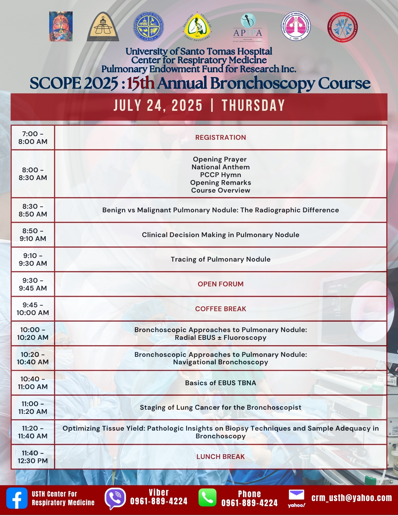 Scope 2025: 15th Bronchoscopy Course, July 24-25, 2025
